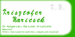 krisztofer maricsek business card